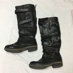 Black knee high boots